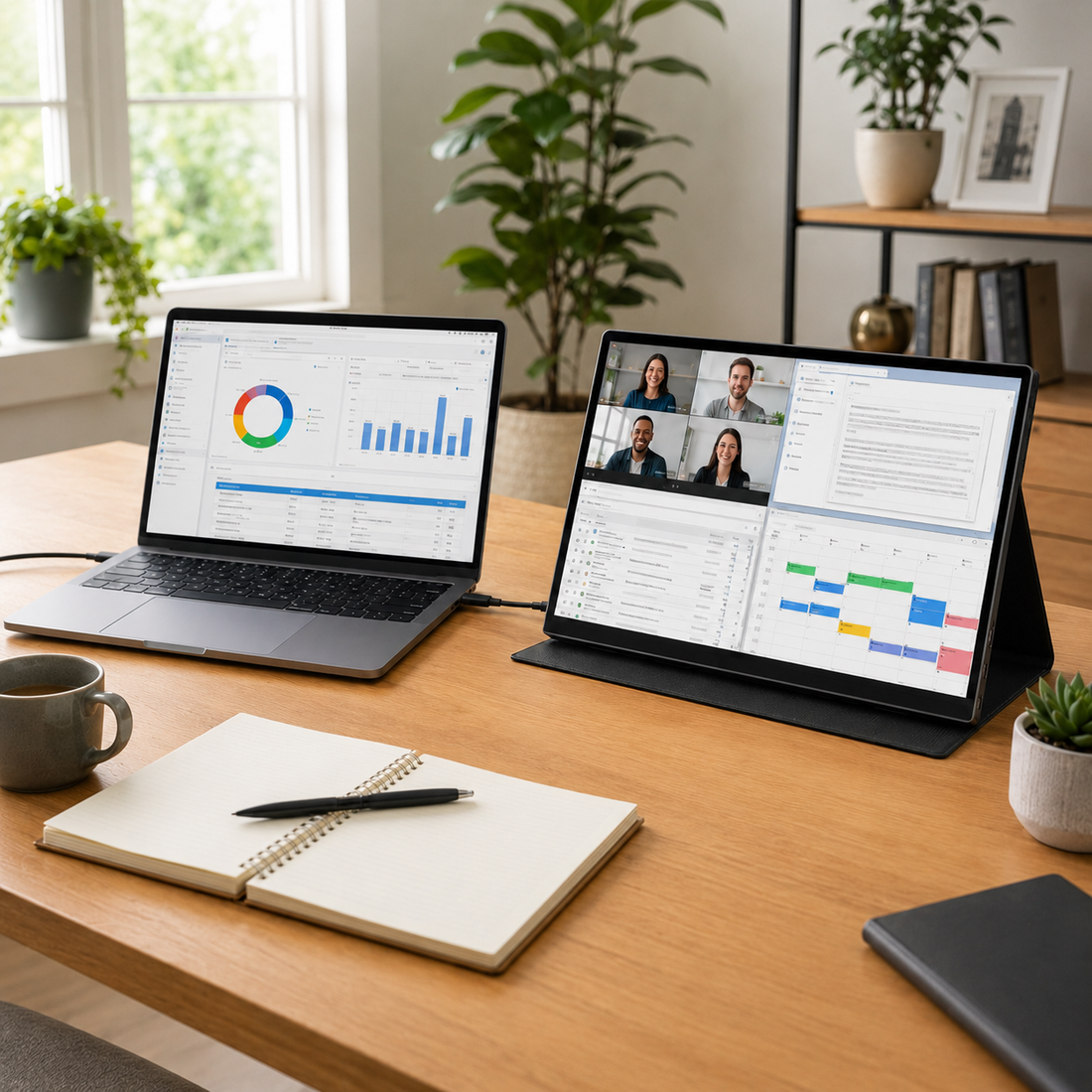 What are the benefits of a portable monitor?