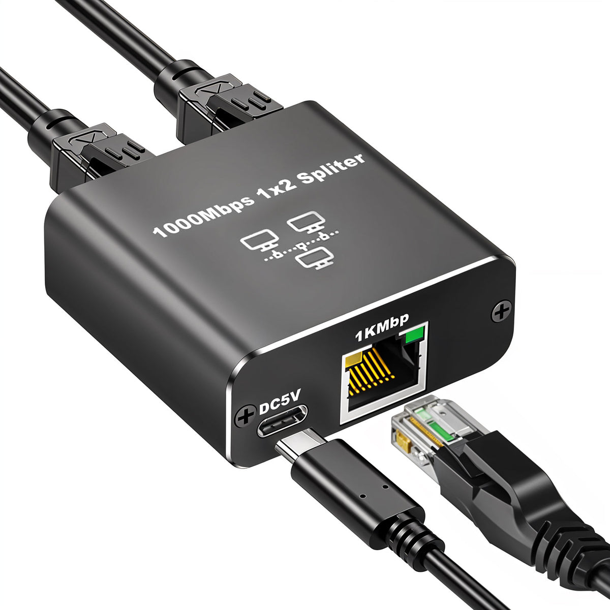 Ethernet Splitter (1000 Mbps) - Van 1 naar 2