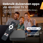 RockTek GT1 Streaming Box - Google TV - Dolby Atmos - 4K UHD & HDR