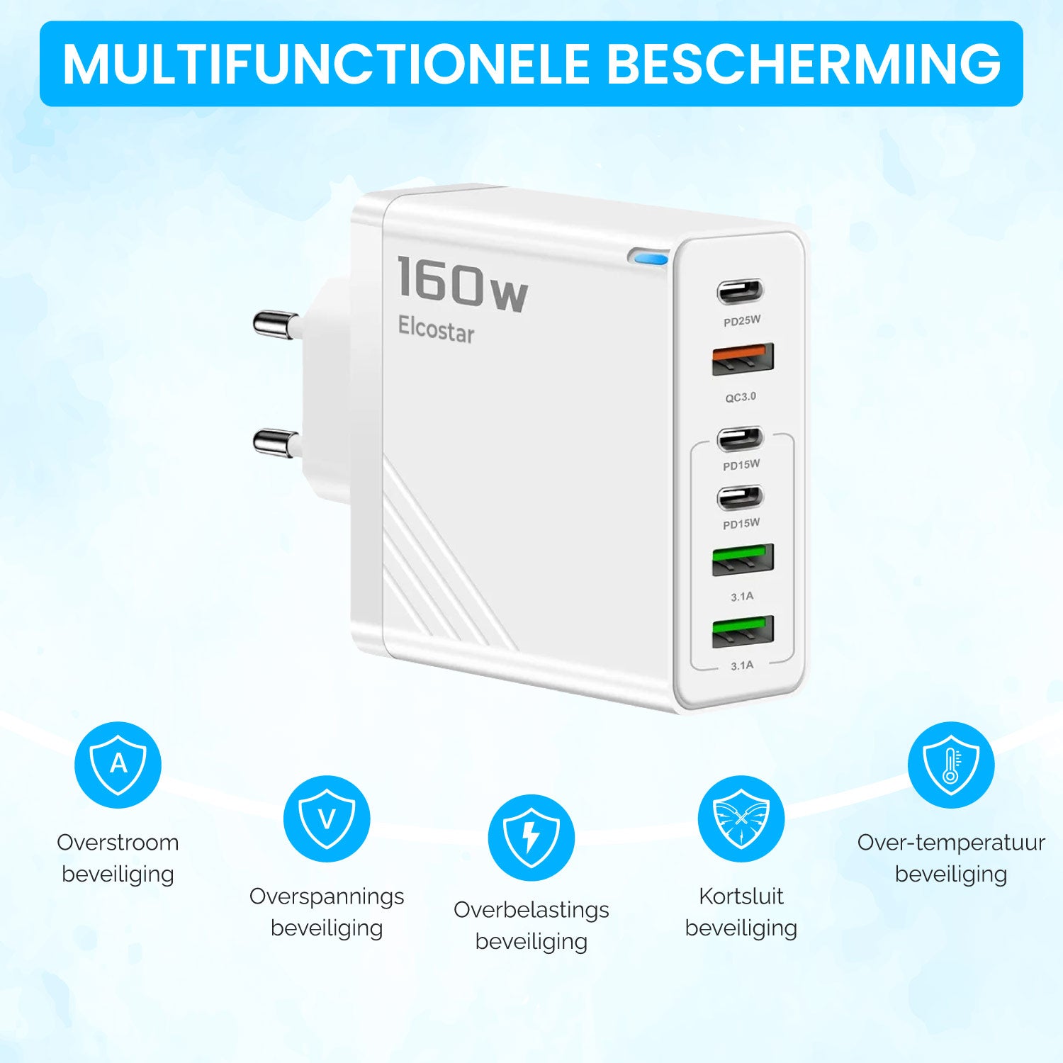 USB Adapter - 160W - (6P) - USB A & C