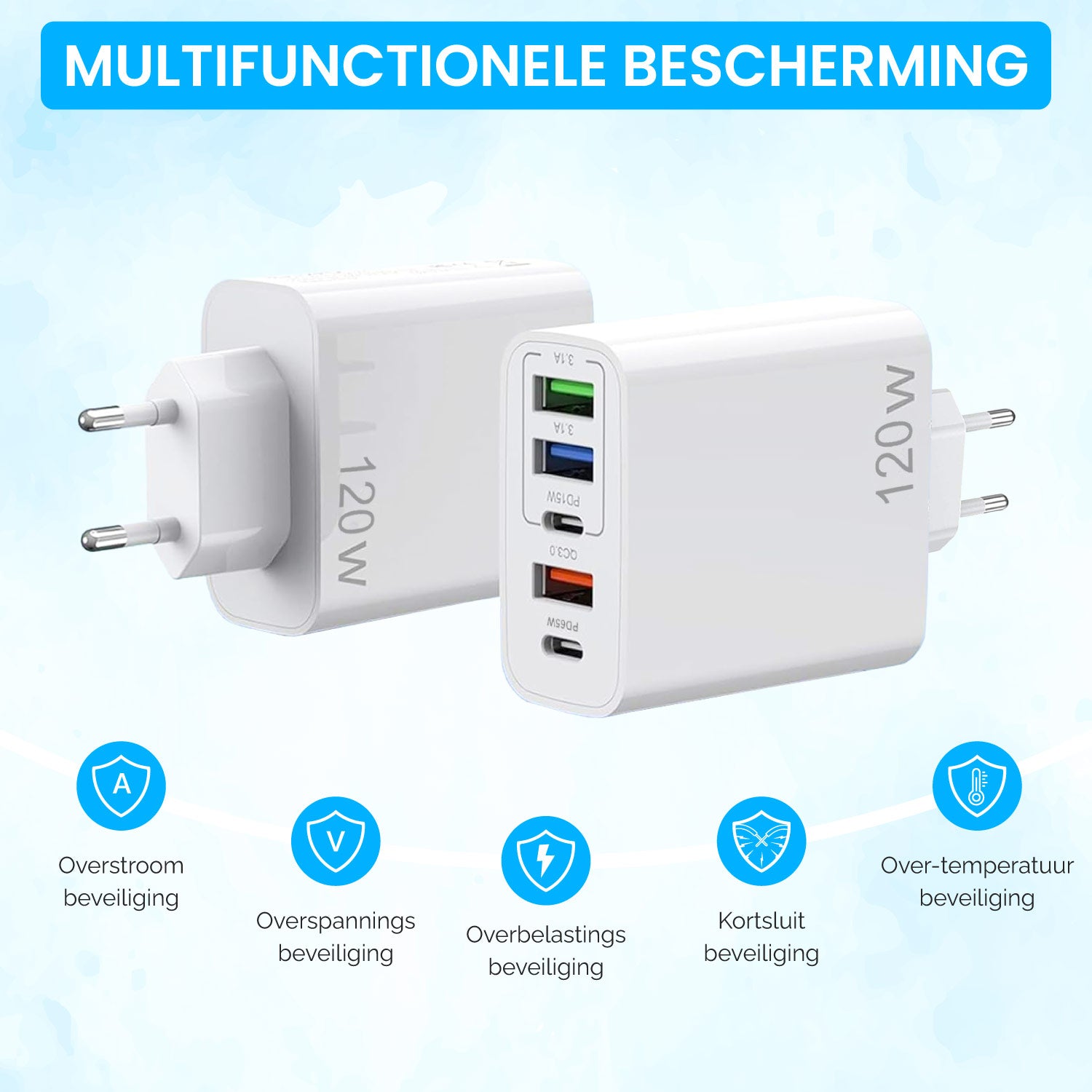 USB Adapter - 120W - (5P) - USB A & C