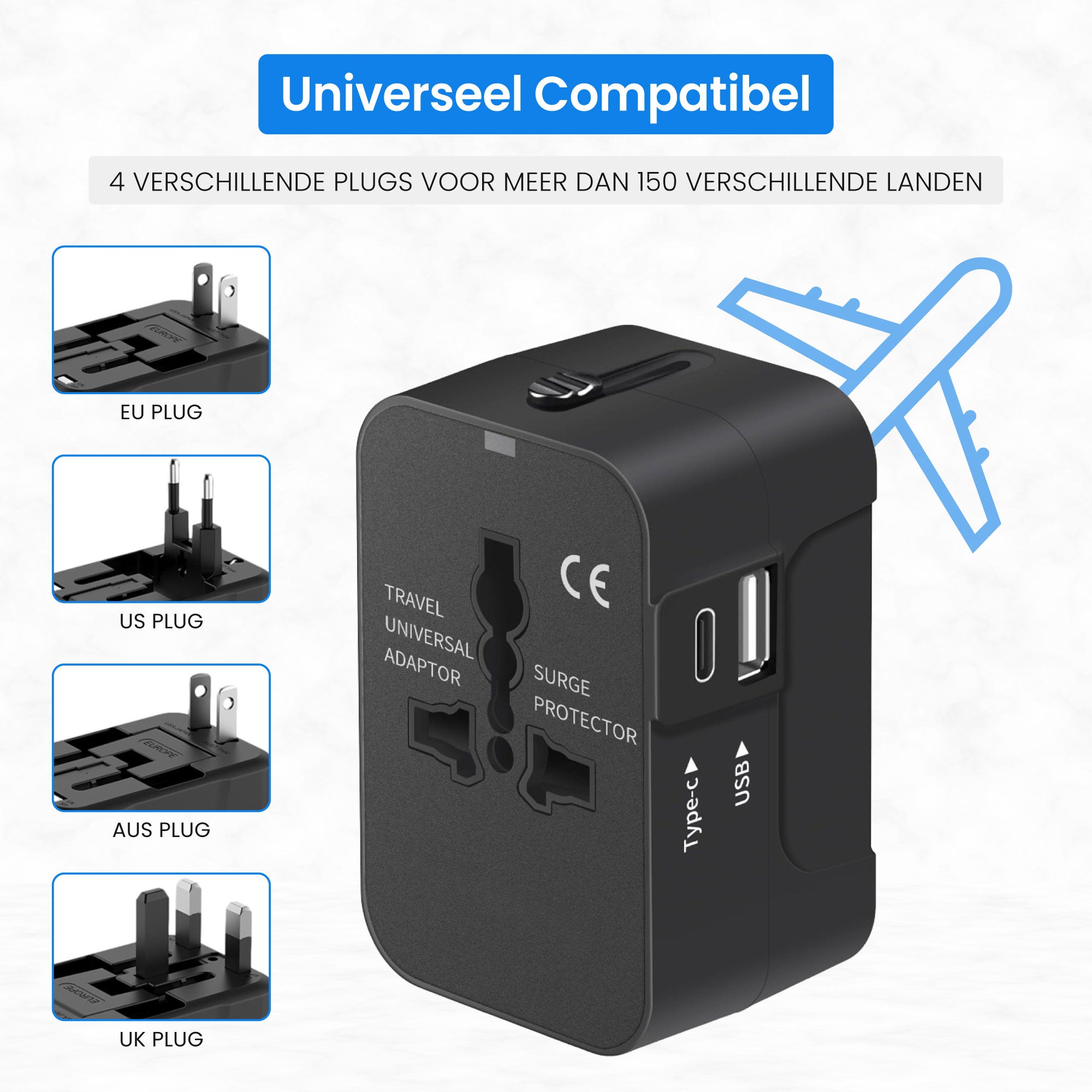 Travel Adapter - USB A & C