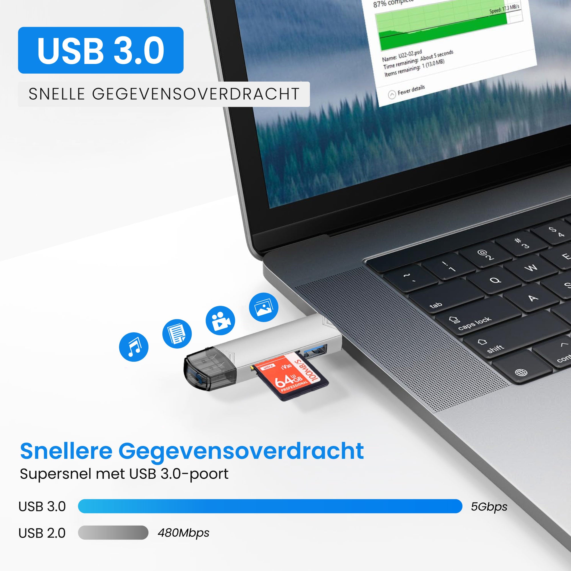 SD Kaartlezer 3-in-1 Stick