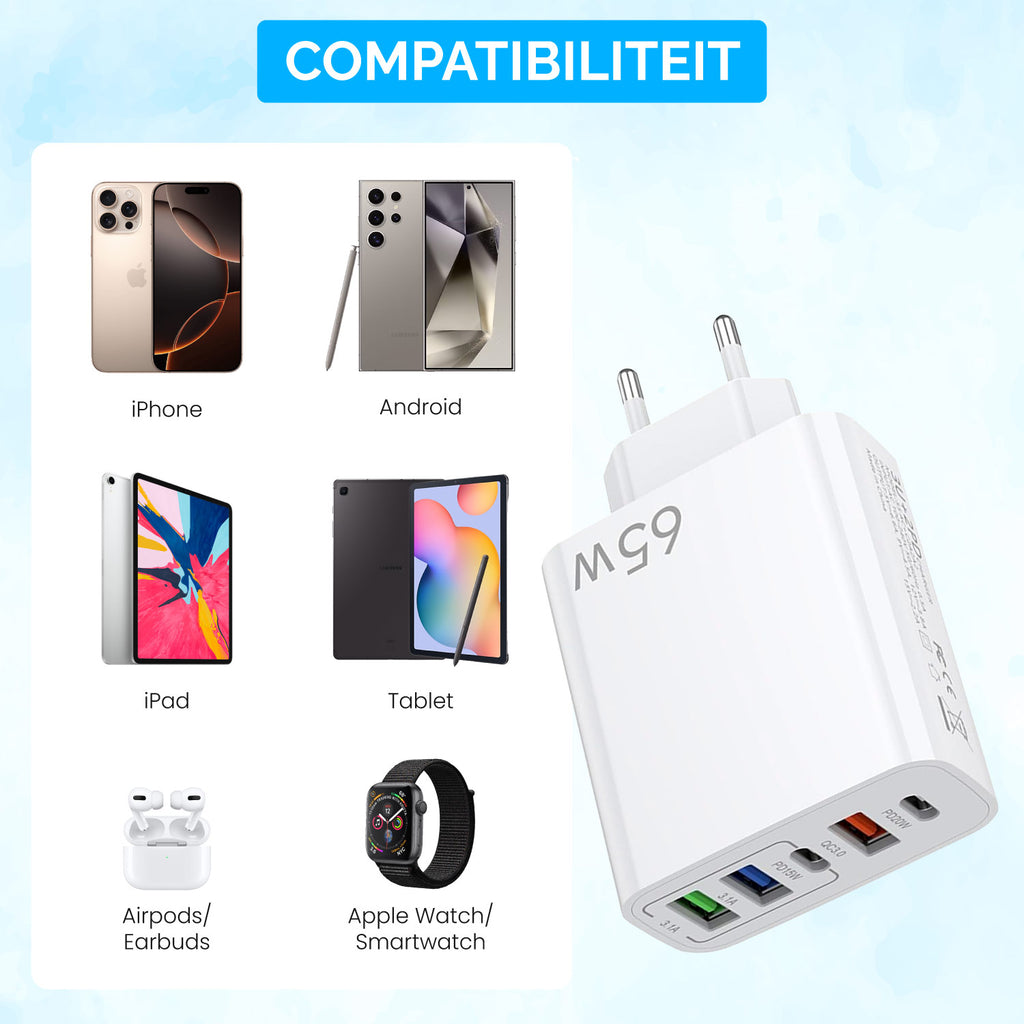 USB Adapter - 65W - (5P) - USB A & C