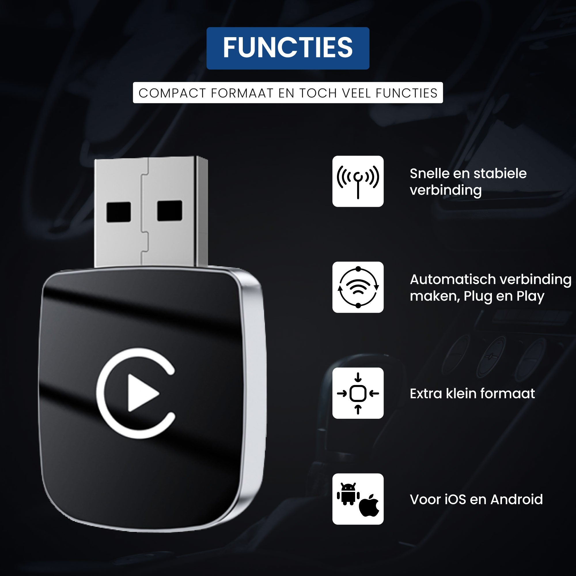 Carplay Dongle Mini - Android & Apple
