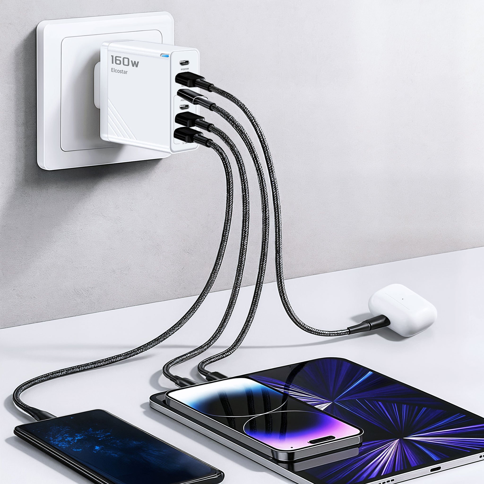 USB Adapter - 160W - (6P) - USB A & C