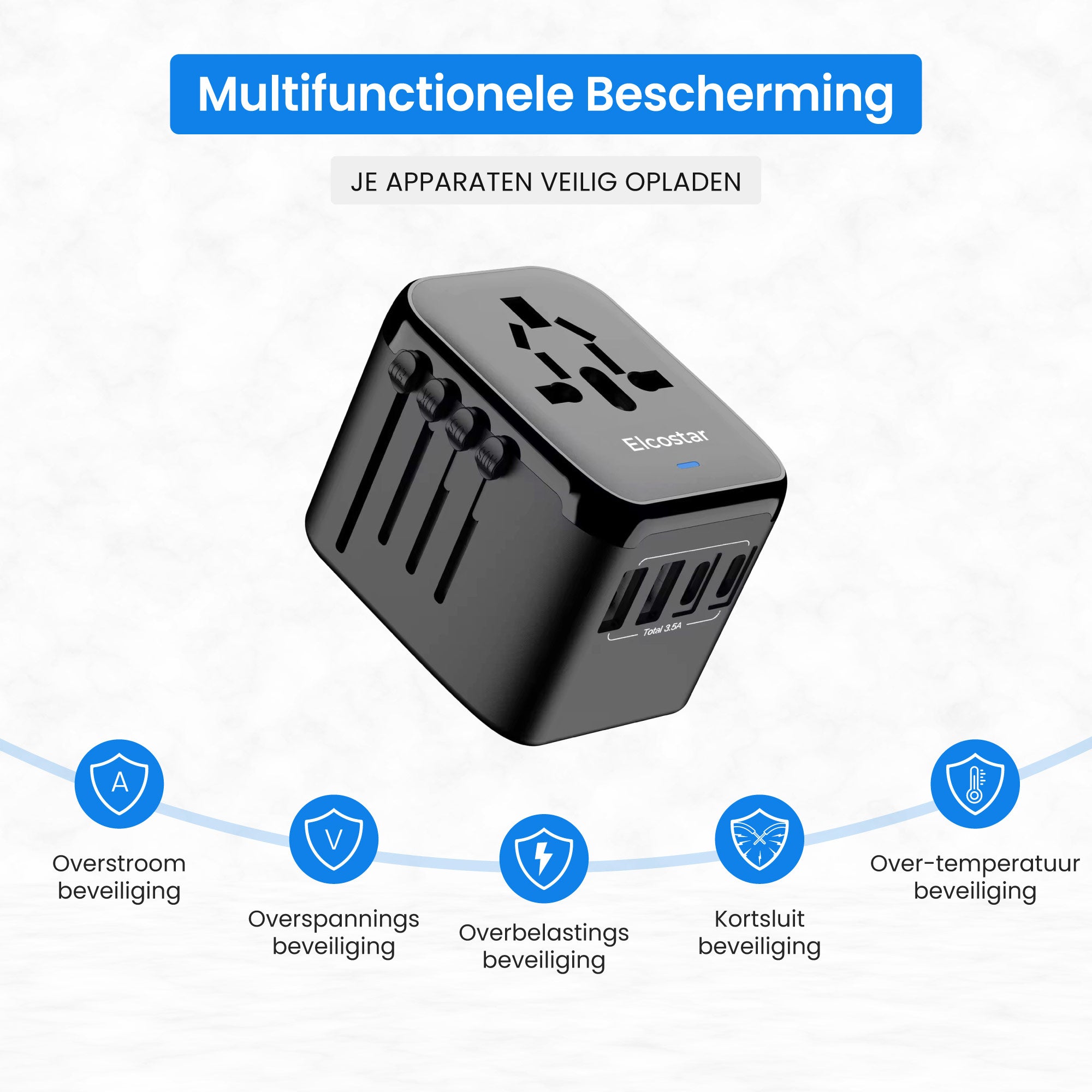 Travel Adapter - Multi USB A & C