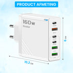 USB Adapter - 160W - (6P) - USB A & C