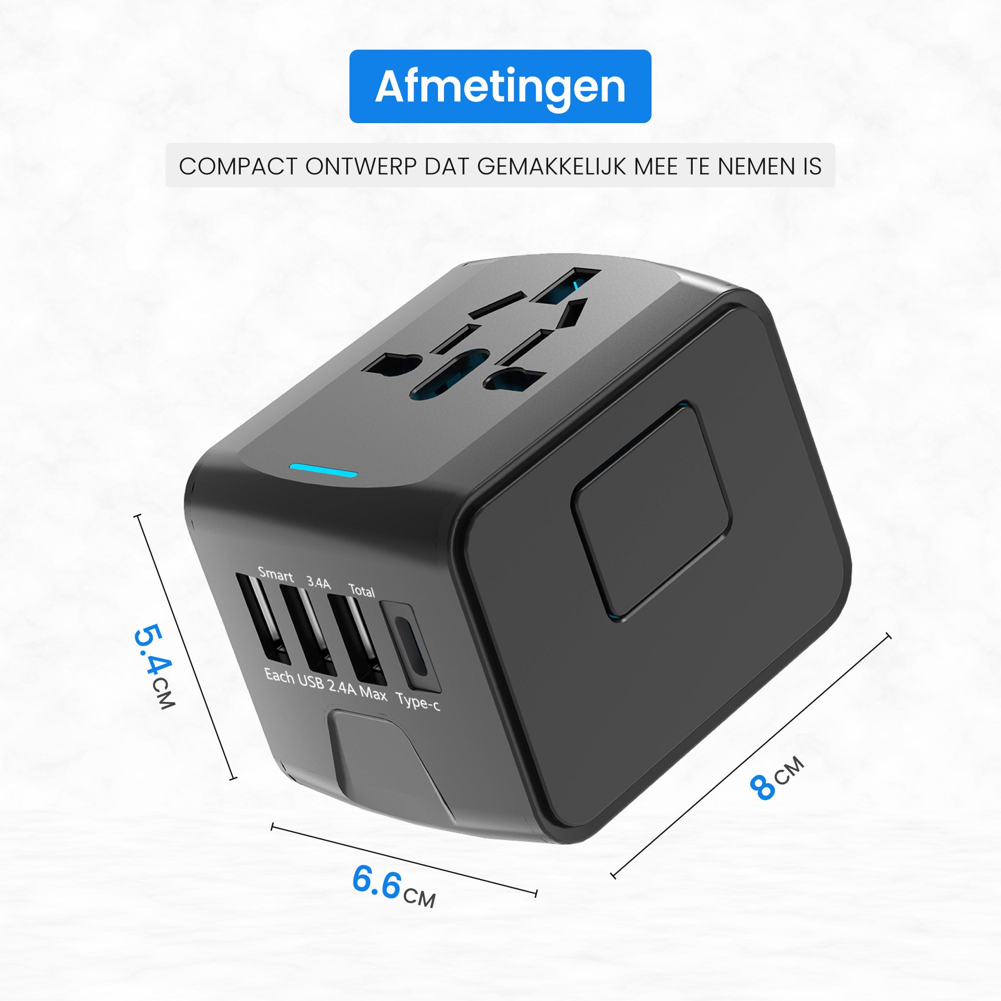 Travel Adapter - Multi USB A & C