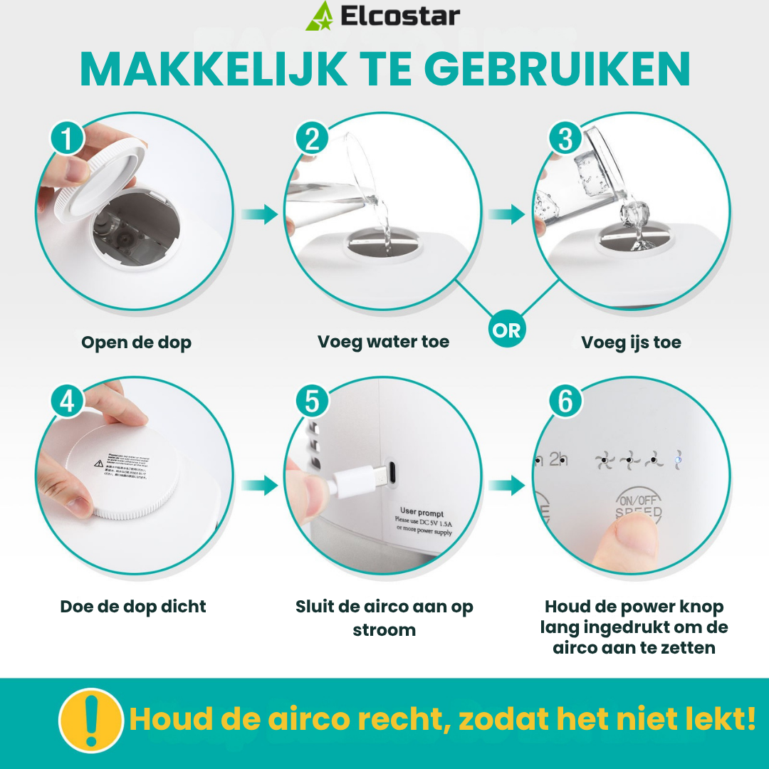 Premium Draagbare Mini Airco - 4-in-1