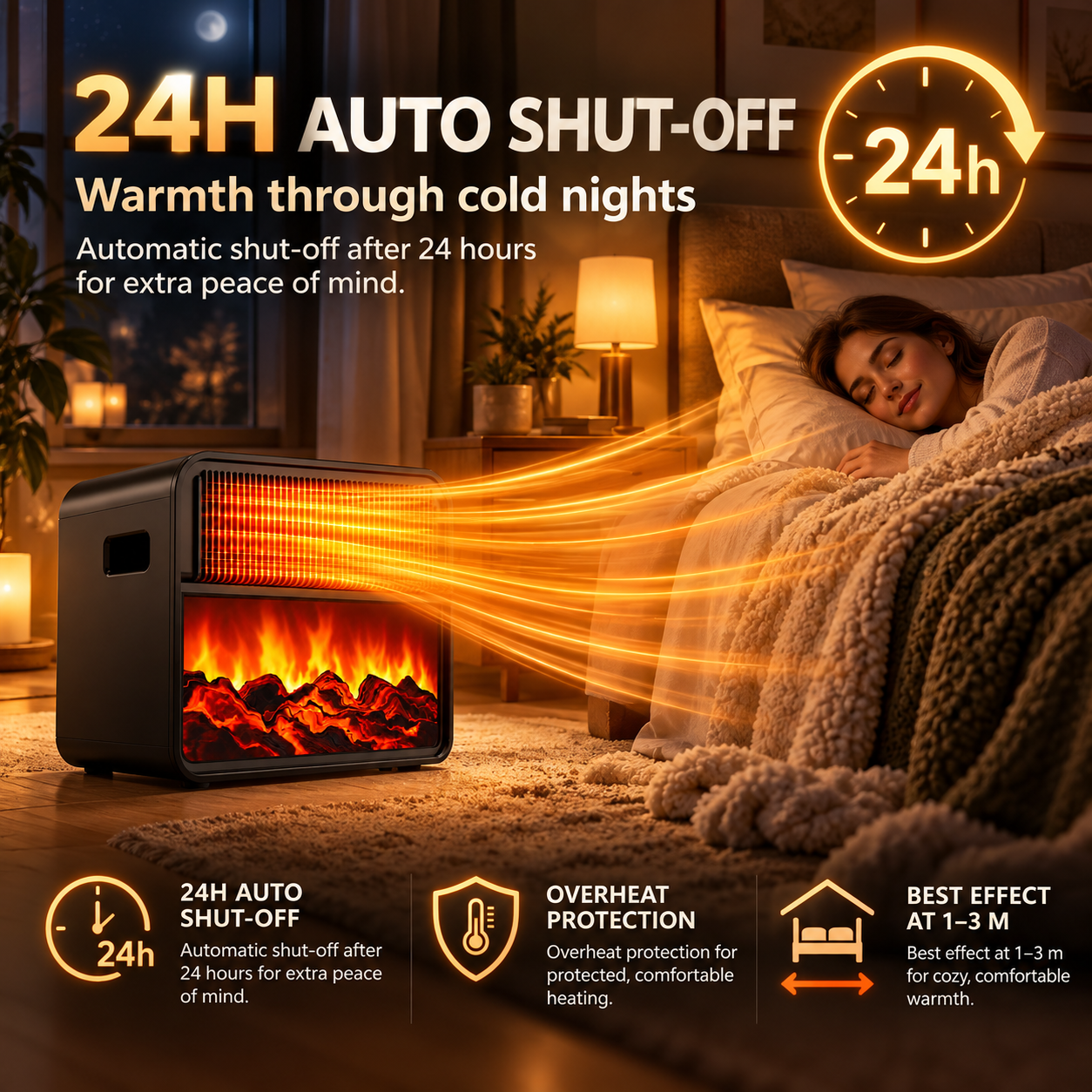 3D Fireplace Heater