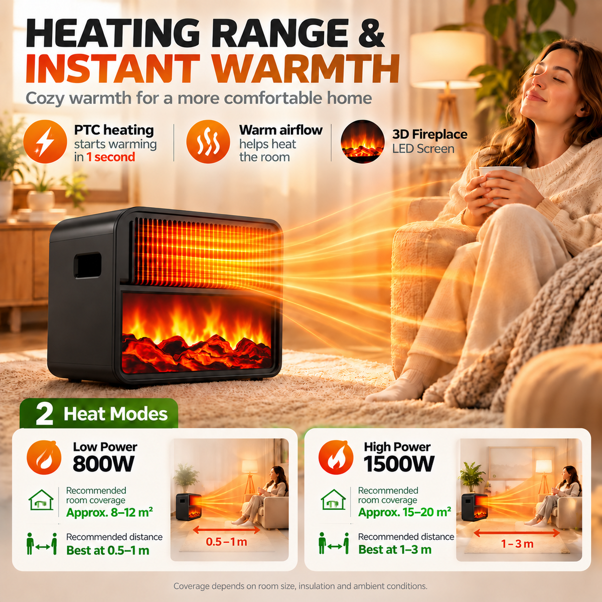 3D Fireplace Heater