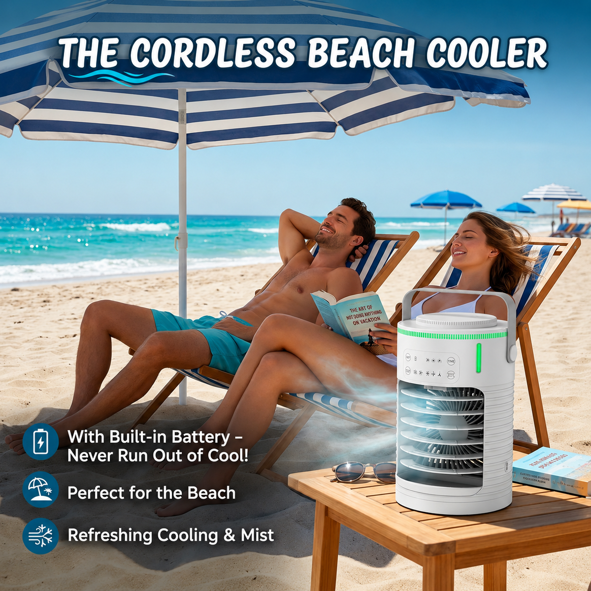 Premium Portable Mini Airco PRO - Built-in Battery - 4-in-1