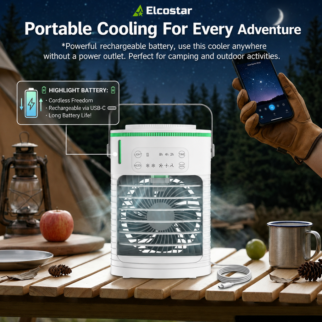 Premium Portable Mini Airco PRO - Built-in Battery - 4-in-1
