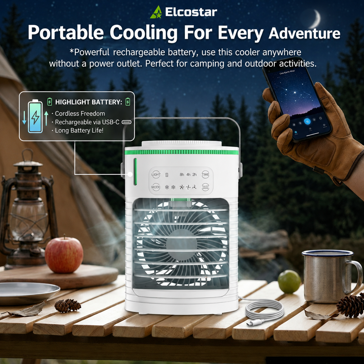 Premium Portable Mini Airco PRO - Built-in Battery - 4-in-1
