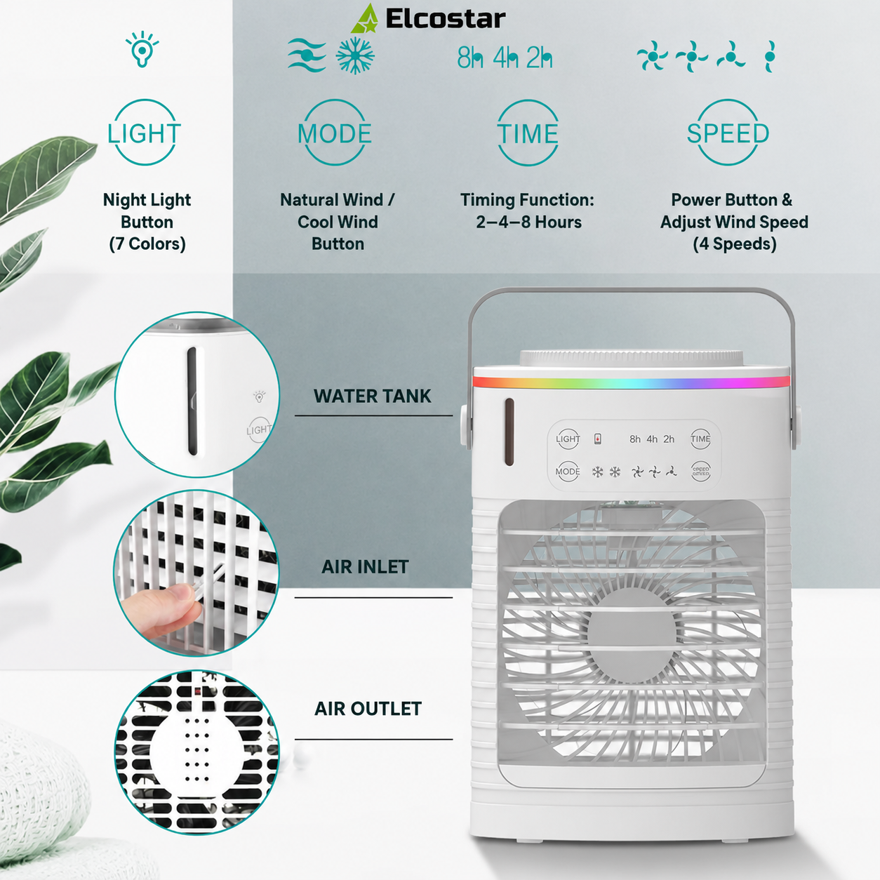 Premium Portable Mini Airco PRO - Built-in Battery - 4-in-1
