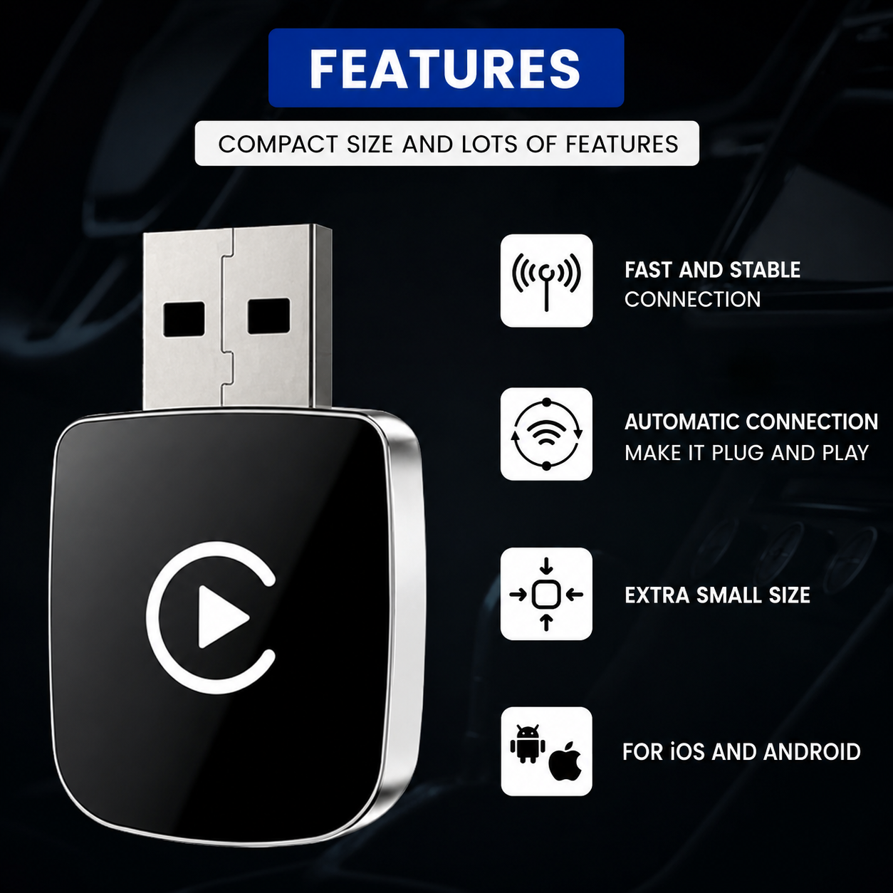 Carplay Dongle Mini - Android & Apple