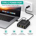 Ethernet Splitter (1000 Mbps) - From 1 to 2