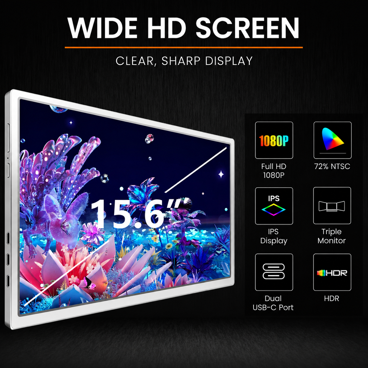 Portable Monitor Tri-Screen 15.6 inch
