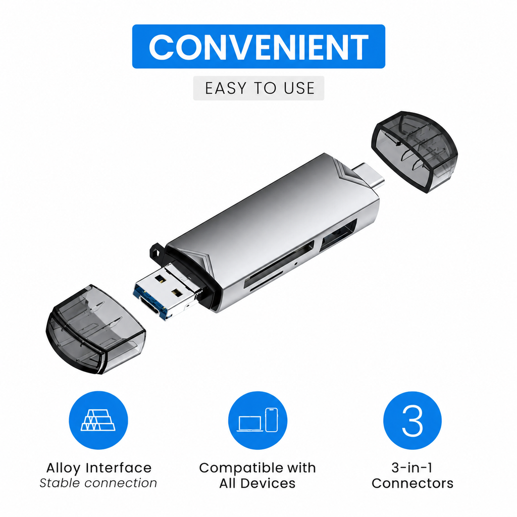 SD Card Reader 3-in-1 Stick
