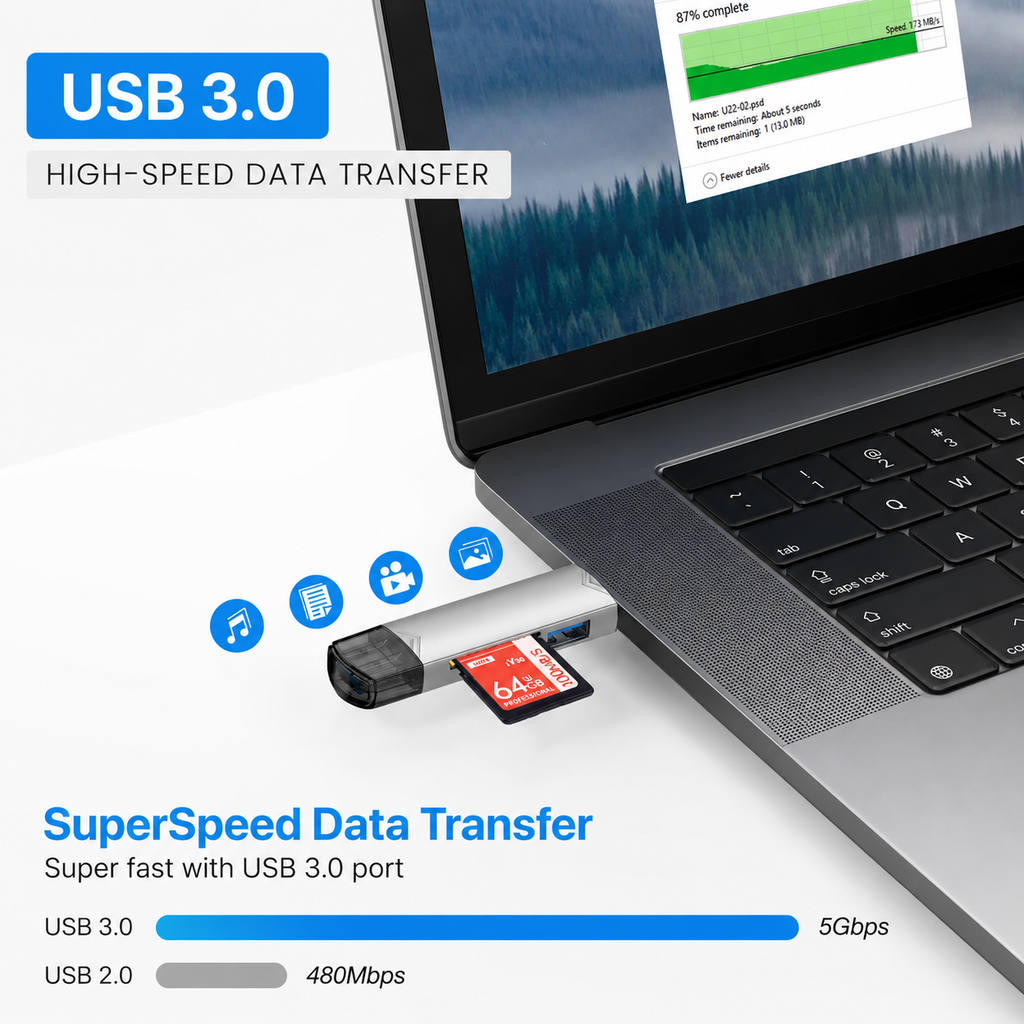 SD Card Reader 3-in-1 Stick
