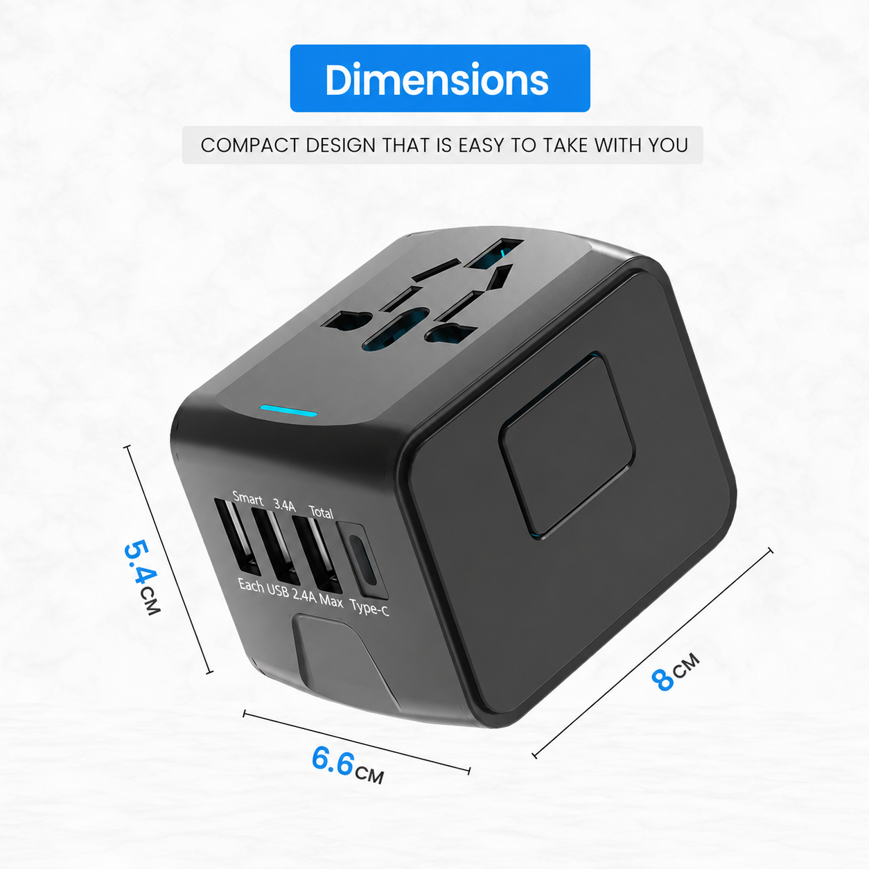 Travel Adapter - Multi USB A & C