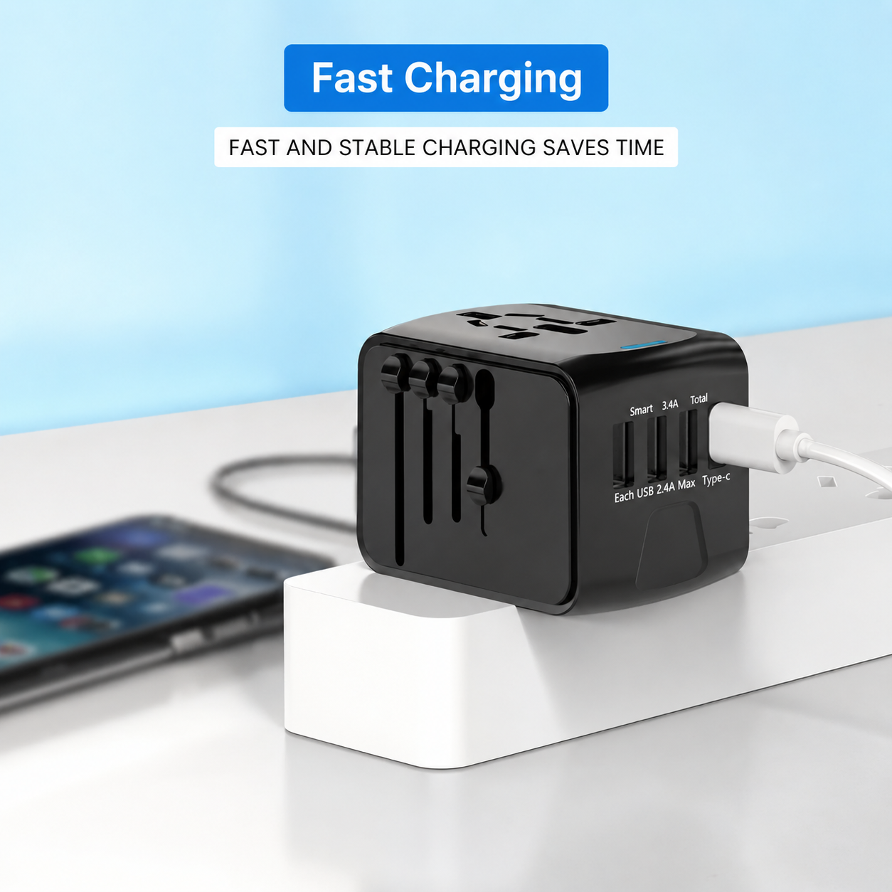 Travel Adapter - Multi USB A & C