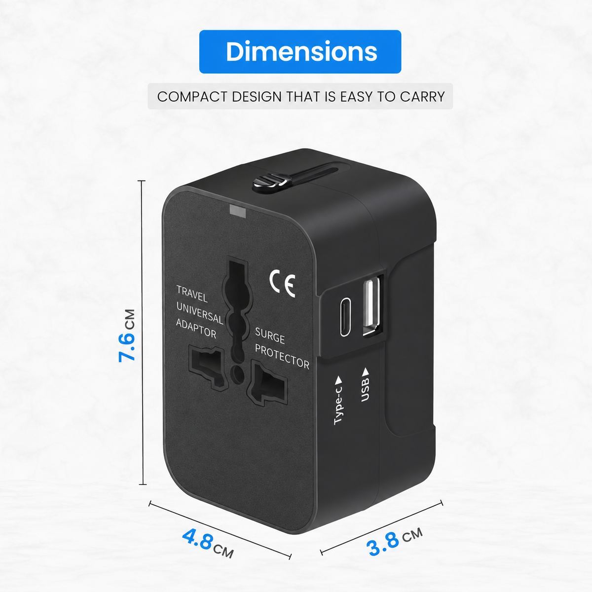 Travel Adapter - USB A & C