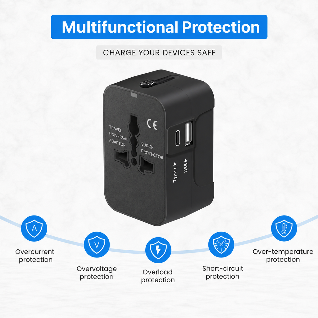 Travel Adapter - USB A & C