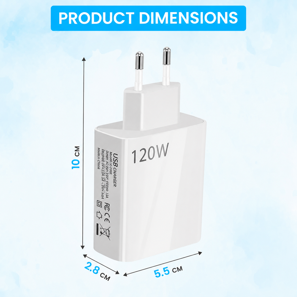 USB Adapter - 120W - (5P) - USB A & C