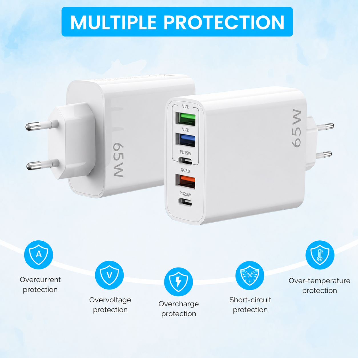 USB Adapter - 65W - (5P) - USB A & C